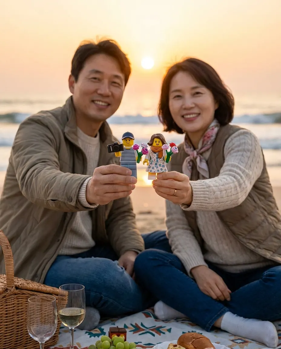 Concept render: couple with minifigure versions of themselves