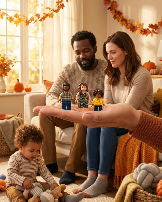 Concept render: family minifigure gift moment 3