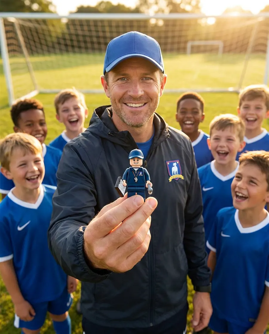 Concept render: coach & team with custom minifigures