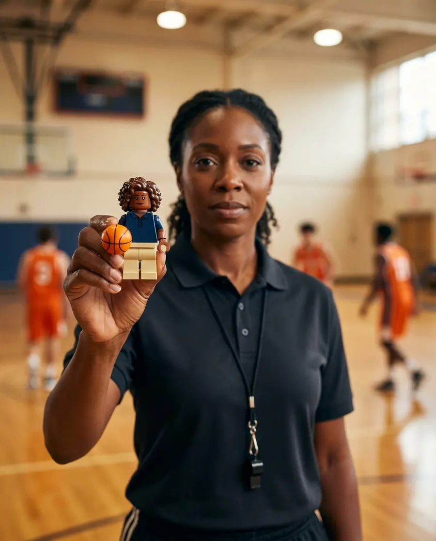 Concept render: coach & team gift with custom minifigures
